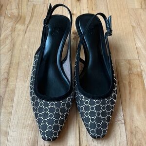 INC International Concepts Black Heeled Slingbacks